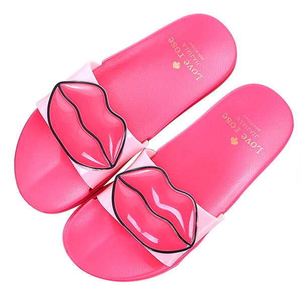 Women's Contour Insole Flamingo Cartoon Beach Slippers