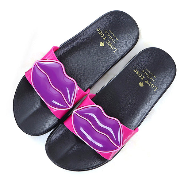 Women's Contour Insole Flamingo Cartoon Beach Slippers