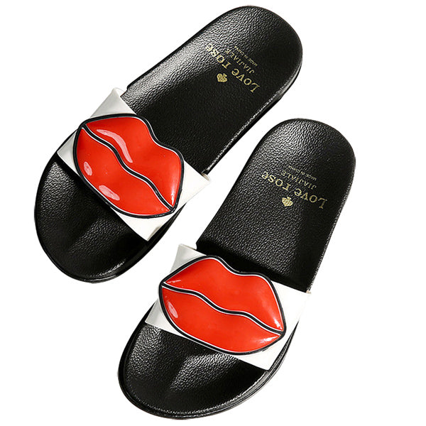 Women's Contour Insole Flamingo Cartoon Beach Slippers