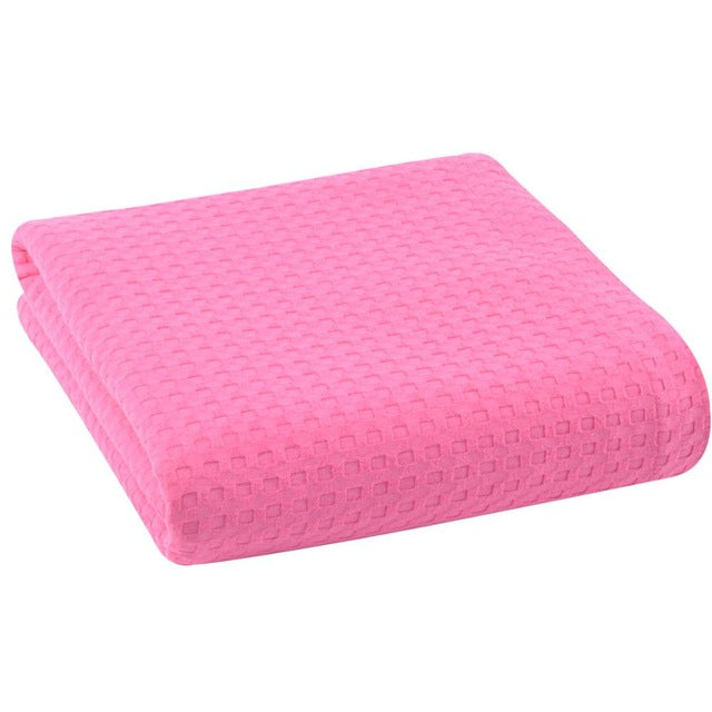 Waffle Pattern Cotton Bed Cover, Sofa Throw 150x200cm