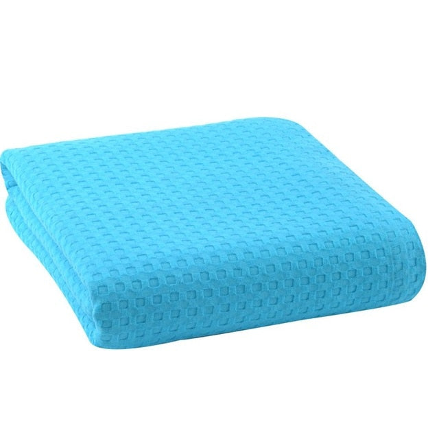 Waffle Pattern Cotton Bed Cover, Sofa Throw 150x200cm