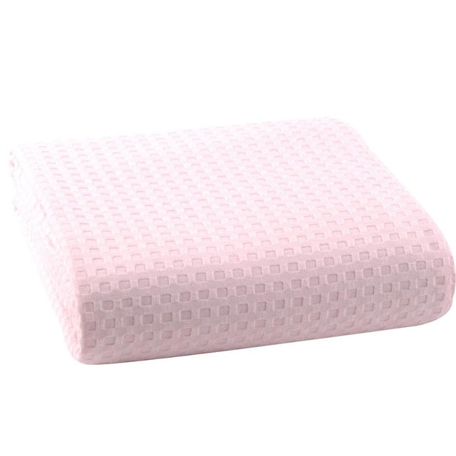 Waffle Pattern Cotton Bed Cover, Sofa Throw 150x200cm