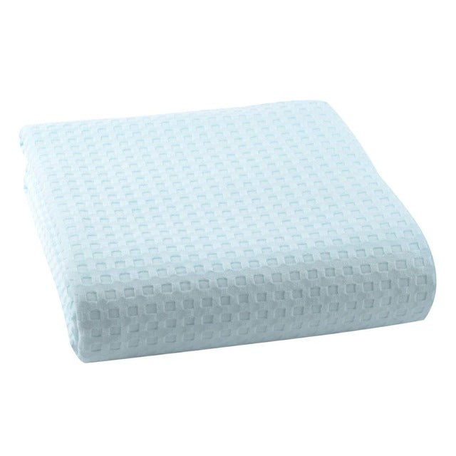 Waffle Pattern Cotton Bed Cover, Sofa Throw 150x200cm