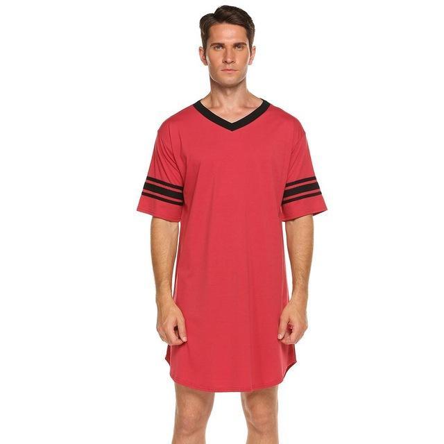 Men's Long Banded Sleeves Nightshirt