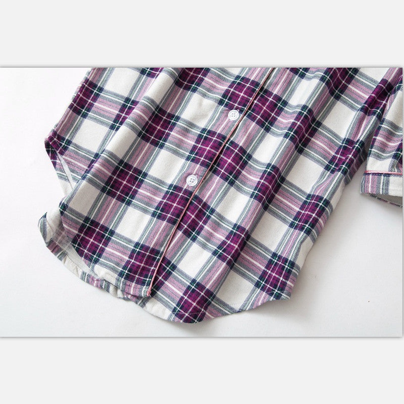 Comfy Women's Plaid Cotton Night Shirt