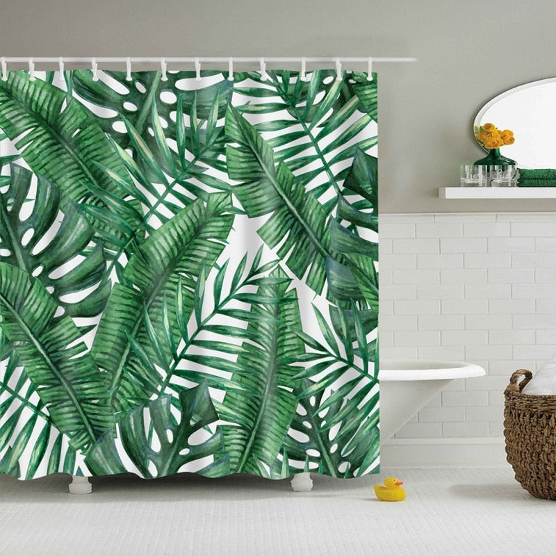 Cherry Blossoms & Jungle Leaves Shower Curtains