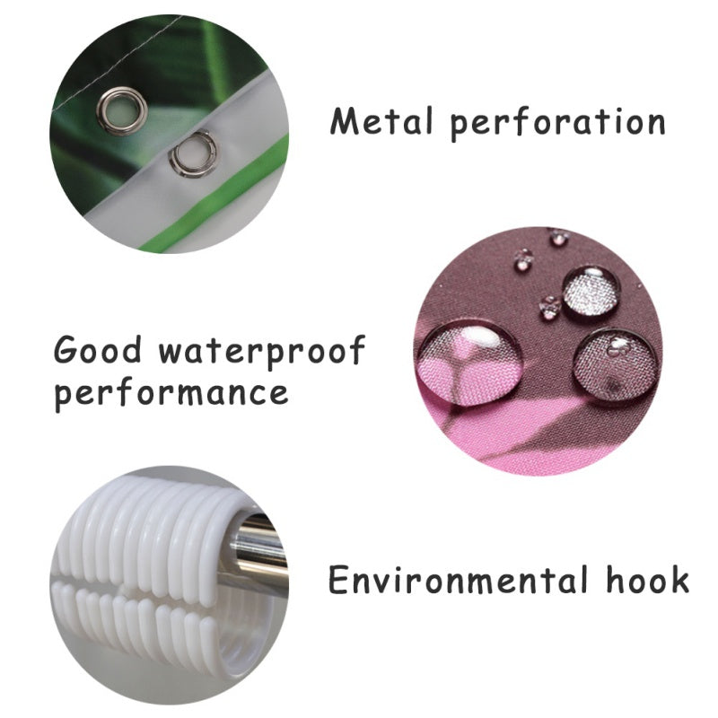 Cherry Blossoms & Jungle Leaves Shower Curtains