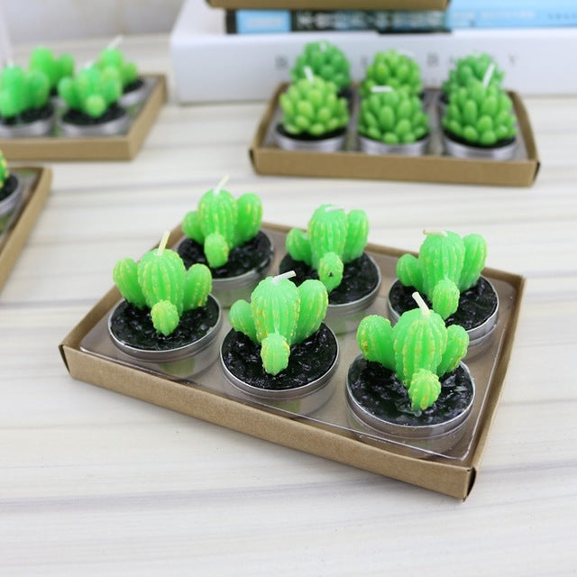 Potted Cactus and Flamingo Scented Candles