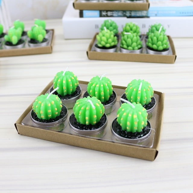 Potted Cactus and Flamingo Scented Candles