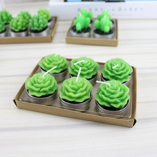 Potted Cactus and Flamingo Scented Candles