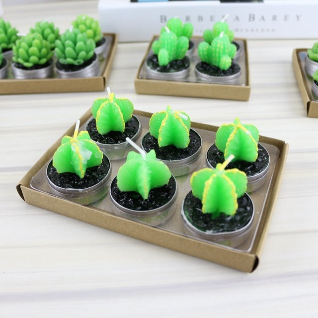 Potted Cactus and Flamingo Scented Candles