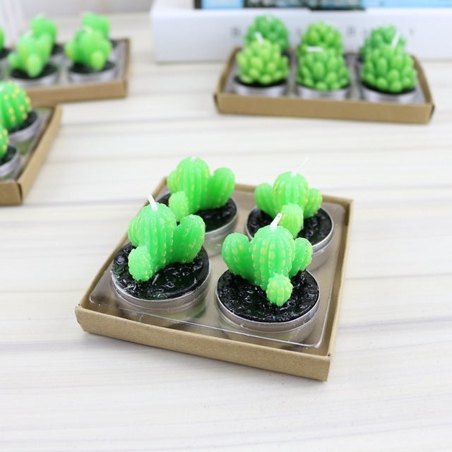 Potted Cactus and Flamingo Scented Candles