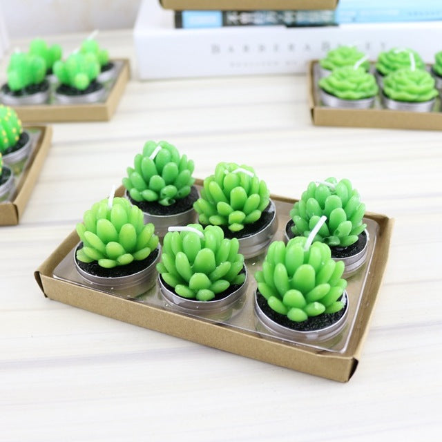 Potted Cactus and Flamingo Scented Candles