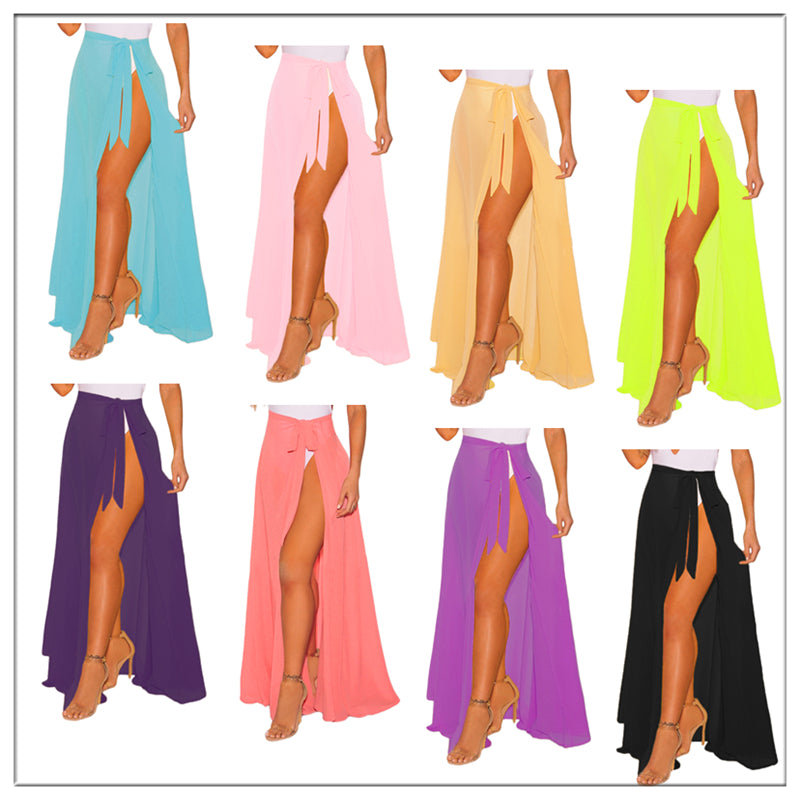 Women's Sheer Tie-up Skirt Beach Cover Up