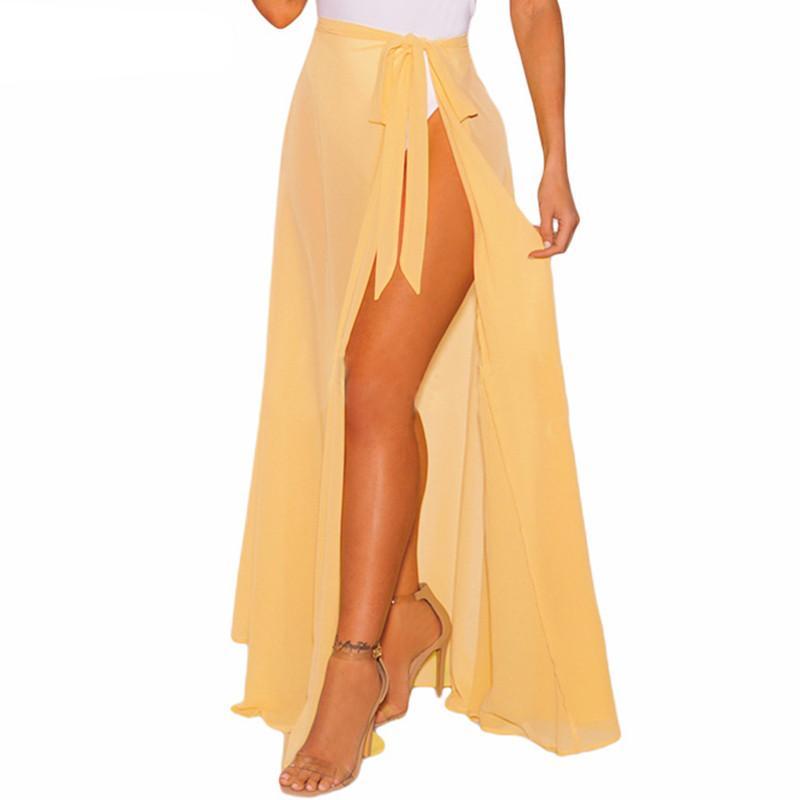 Women's Sheer Tie-up Skirt Beach Cover Up