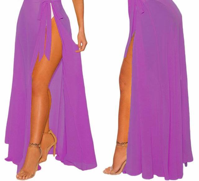 Women's Sheer Tie-up Skirt Beach Cover Up