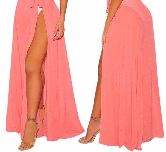 Women's Sheer Tie-up Skirt Beach Cover Up