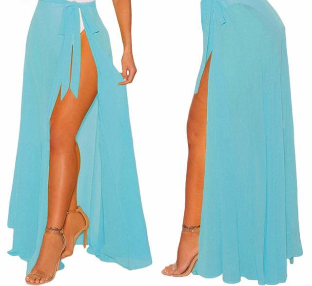 Women's Sheer Tie-up Skirt Beach Cover Up