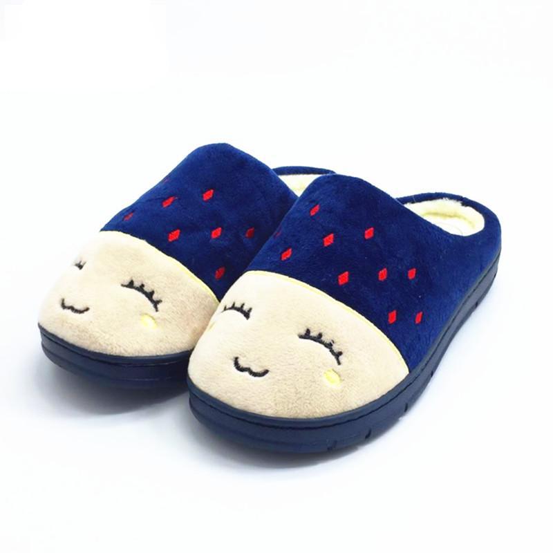 Embroidered Short Plush Slippers