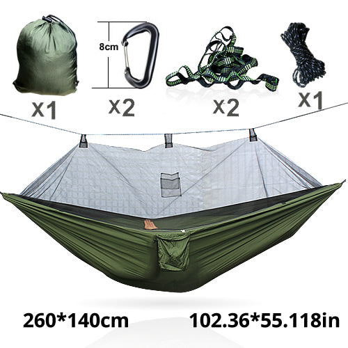 Hammock with Mosquito Net, and Hanging Hardware
