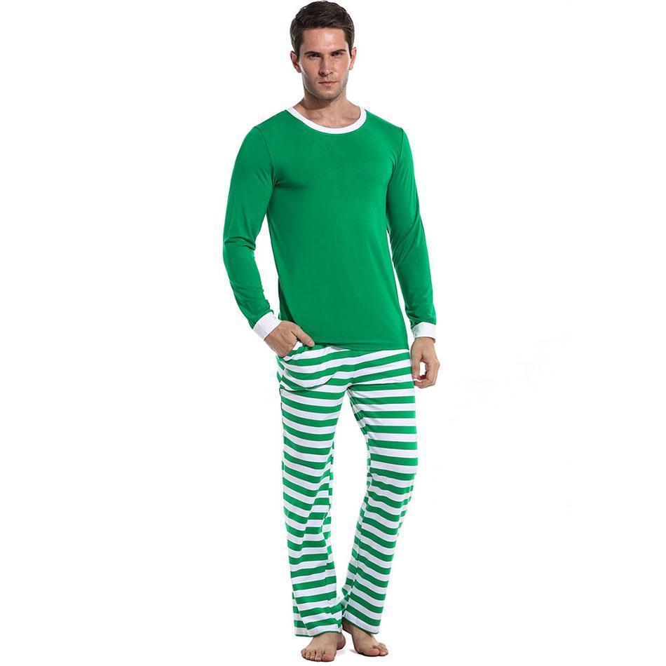 Men's Loose Long Sleeve Striped Nightwear