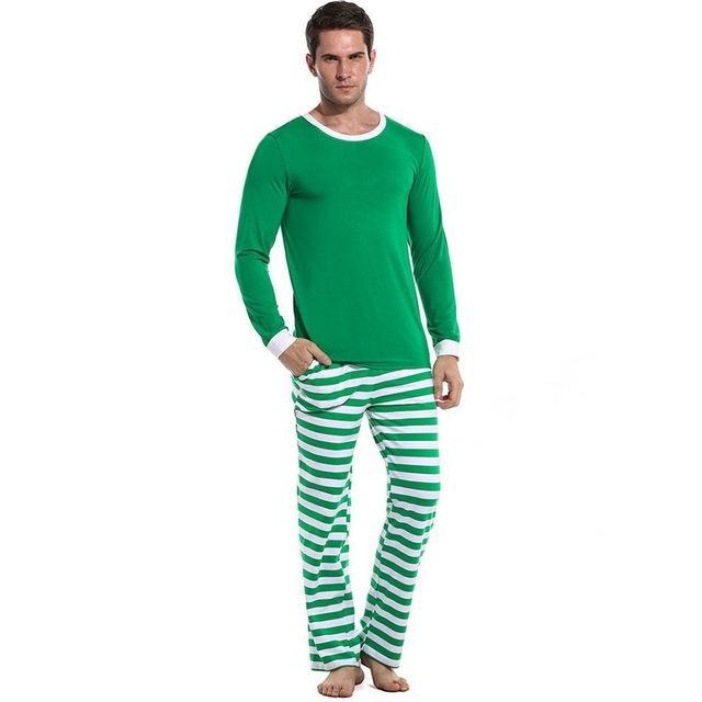 Men's Loose Long Sleeve Striped Nightwear