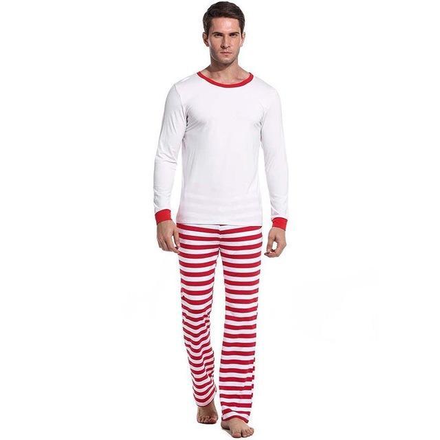 Men's Loose Long Sleeve Striped Nightwear