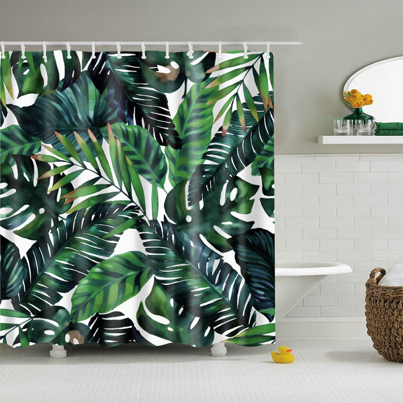 Shower Curtains with Tropical Jungle Patterns, Pineapples, Flowers