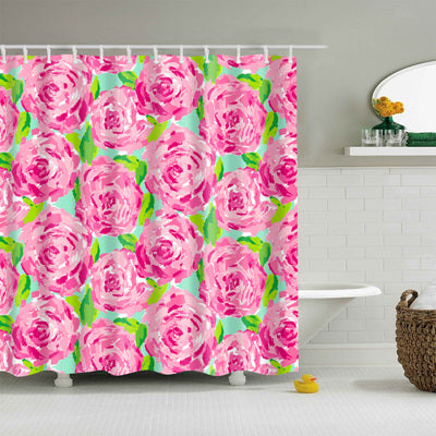 Shower Curtains with Tropical Jungle Patterns, Pineapples, Flowers