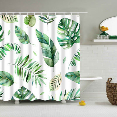 Shower Curtains with Tropical Jungle Patterns, Pineapples, Flowers