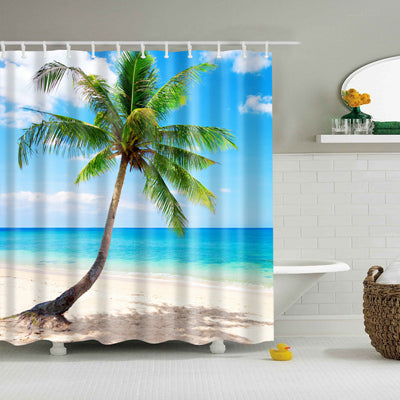 Shower Curtains with Tropical Jungle Patterns, Pineapples, Flowers