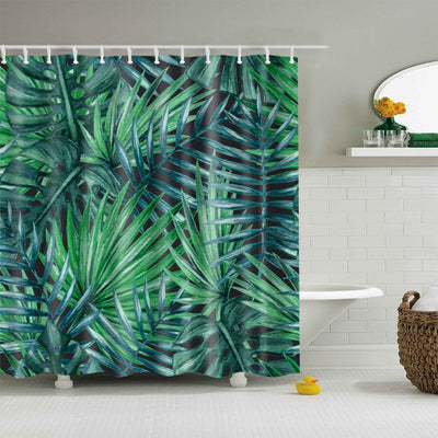 Shower Curtains with Tropical Jungle Patterns, Pineapples, Flowers
