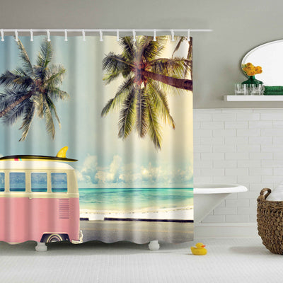 Shower Curtains with Tropical Jungle Patterns, Pineapples, Flowers