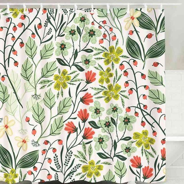 Sea Turtle, Sea Horse, Flamingos, and Exotic World, Polyster Fabric Shower Curtain