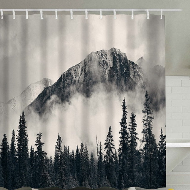 Sea Turtle, Sea Horse, Flamingos, and Exotic World, Polyster Fabric Shower Curtain