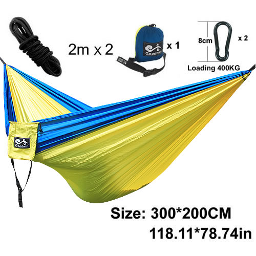 Parachute Nylon Double Hammocks with Hardware