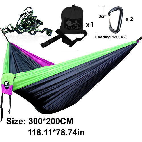 Parachute Nylon Double Hammocks with Hardware
