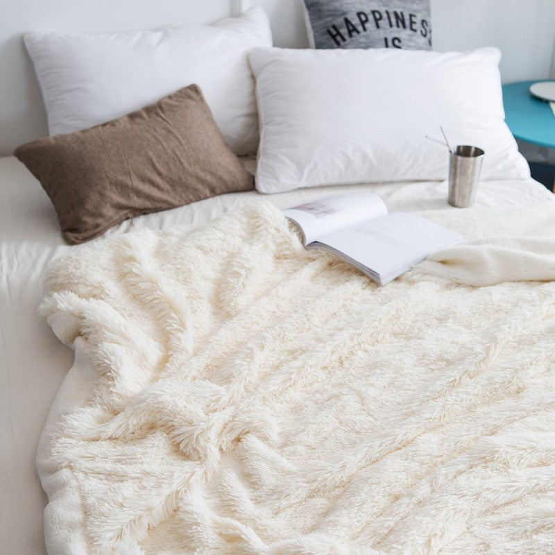 Faux Fur Reversible Throw Blanket