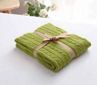 Chain Pattern Cotton Knit Throw Blanket