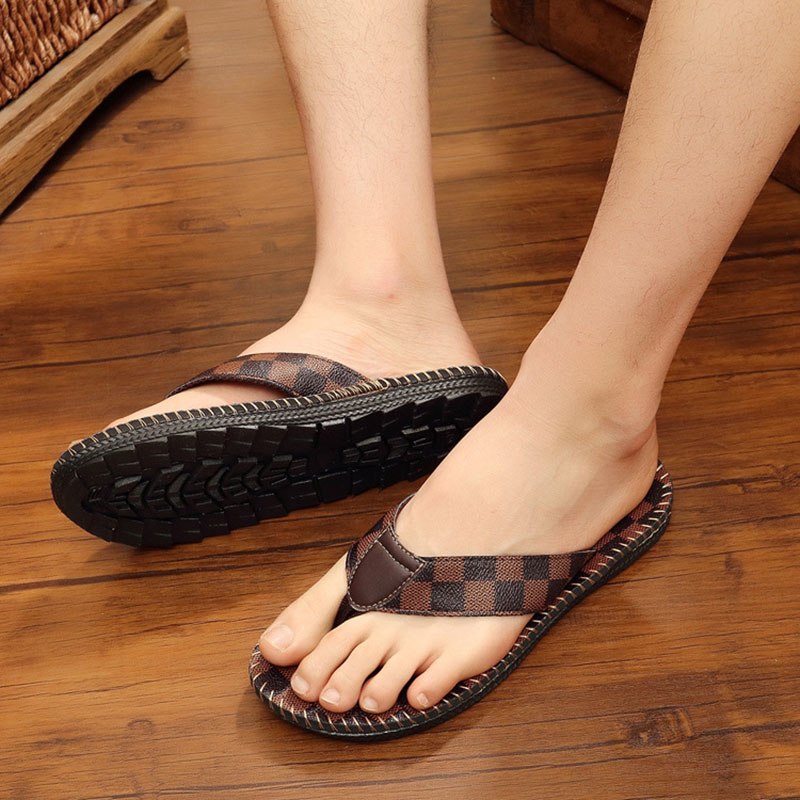 Checkerboard Pattern Leisure Flip Flop Sandals