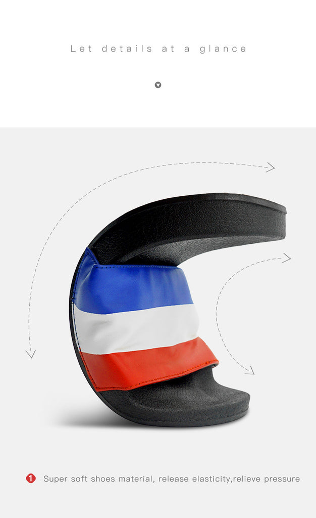 Red White Blue Striped Contour Insloe Men's Slippers