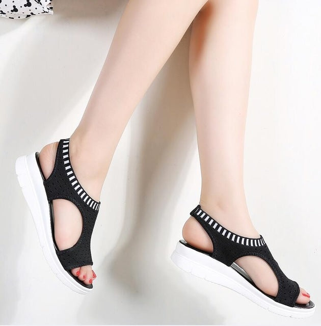 Women's Ankle Wrap Pattern Summer Walking Shoes