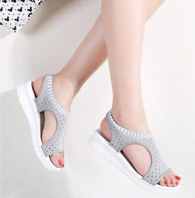 Women's Ankle Wrap Pattern Summer Walking Shoes