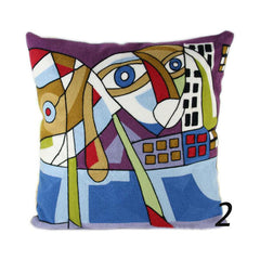 Embroidered Picasso Square Pillow Covers