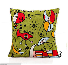 Embroidered Picasso Square Pillow Covers
