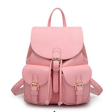 Women's Leather Schoolbag Backpack