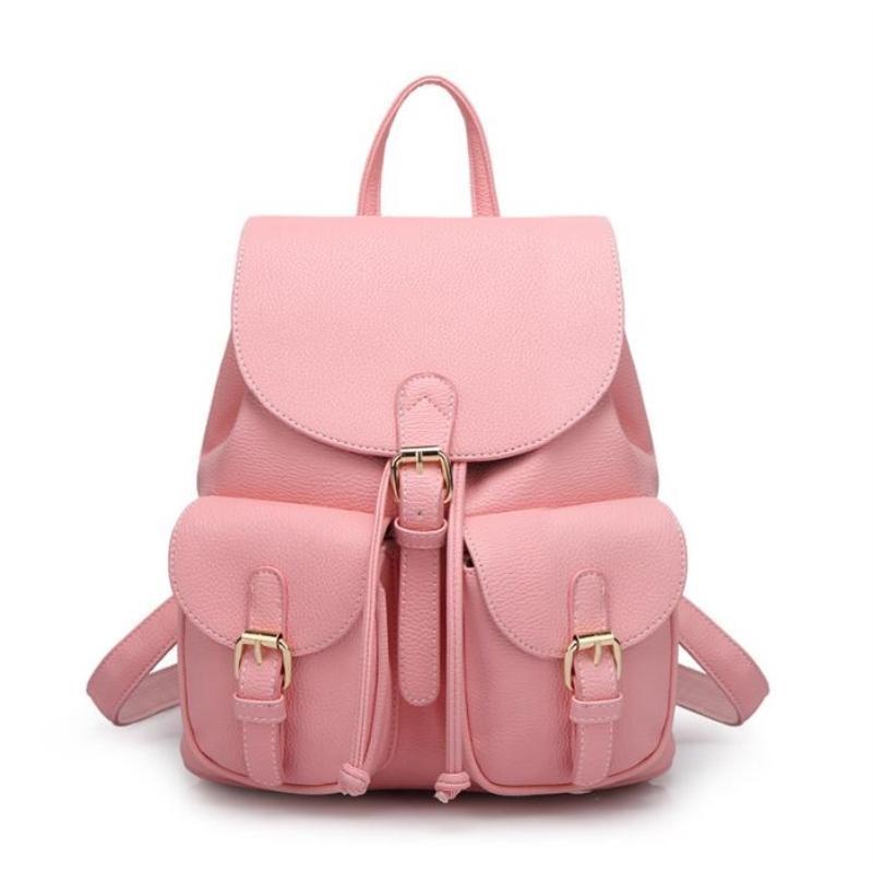 Women's Leather Schoolbag Backpack