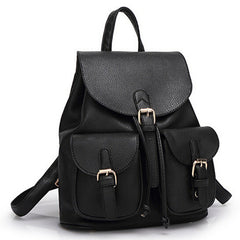 Women's Leather Schoolbag Backpack