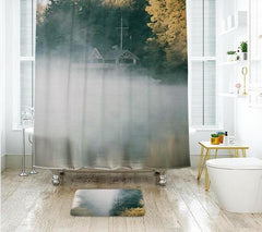 Landscape Painting Shower Curtain Waterproof Polyester Fabric
