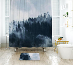 Landscape Painting Shower Curtain Waterproof Polyester Fabric